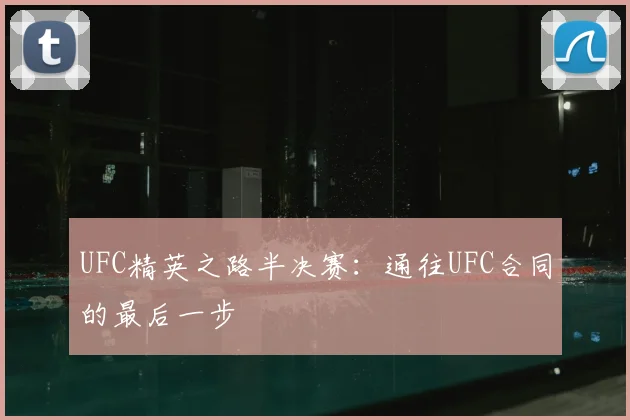 UFC精英之路半决赛:通往UFC合同的最后一步